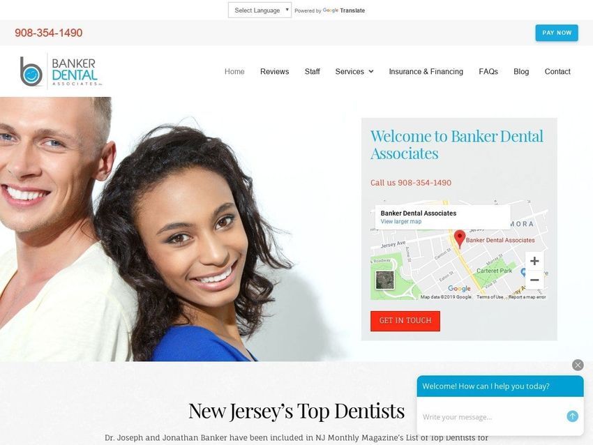 Banker Dental Associates Website Screenshot from bankerdental.com