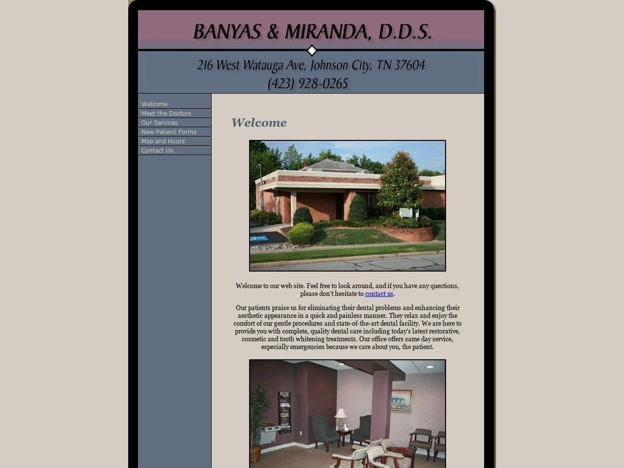 Banyas & Miranda Miranda David DDS Website Screenshot from banyasandmirandadds.com