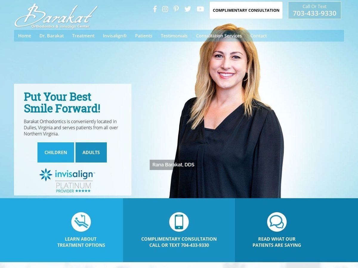 Barakat Orthodontics Website Screenshot from barakatortho.com