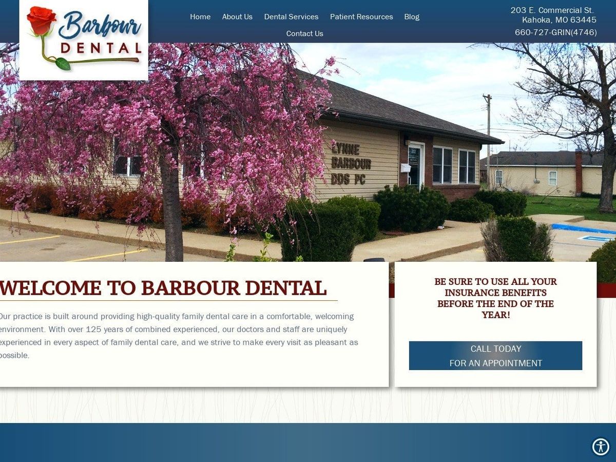 Lynne E Barbour DDS PC Website Screenshot from barbourdental.net