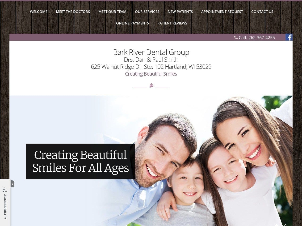 Bark River Dental Group Website Screenshot from barkriverdentalgroup.com