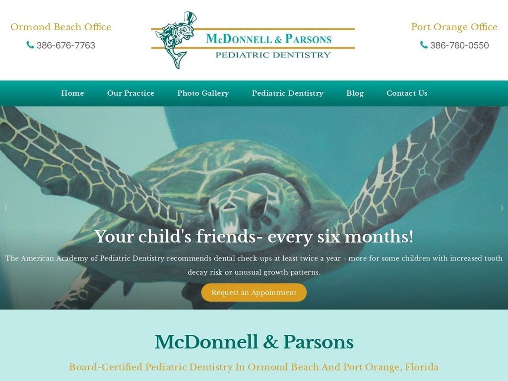 Barnes & McDonnell Pediatric Dentistry Website Screenshot from barnesandmcdonnell.com