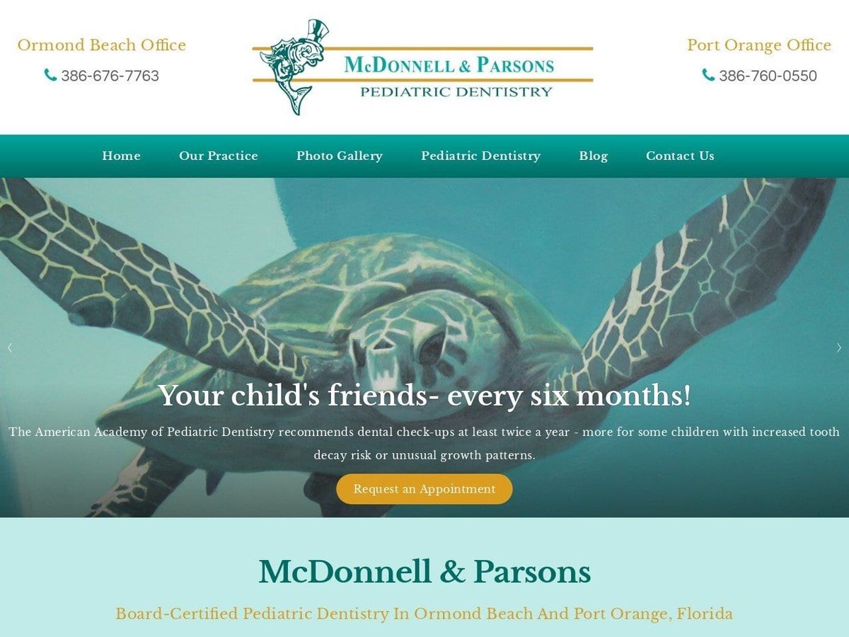 Barnes & McDonnell Pediatric Dentistry Website Screenshot from barnesandmcdonnell.com