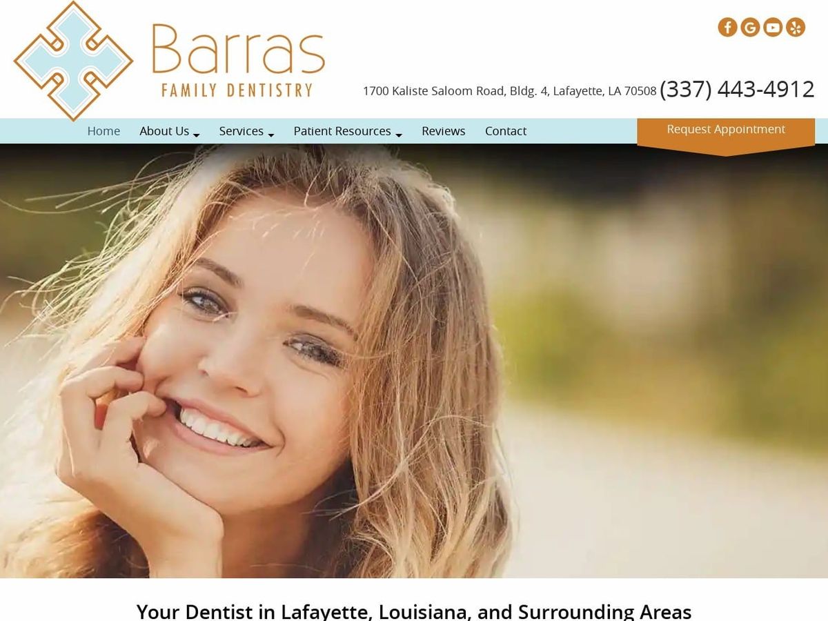 Barras Family Dentistry Website Screenshot from barrasfamilydentistry.com