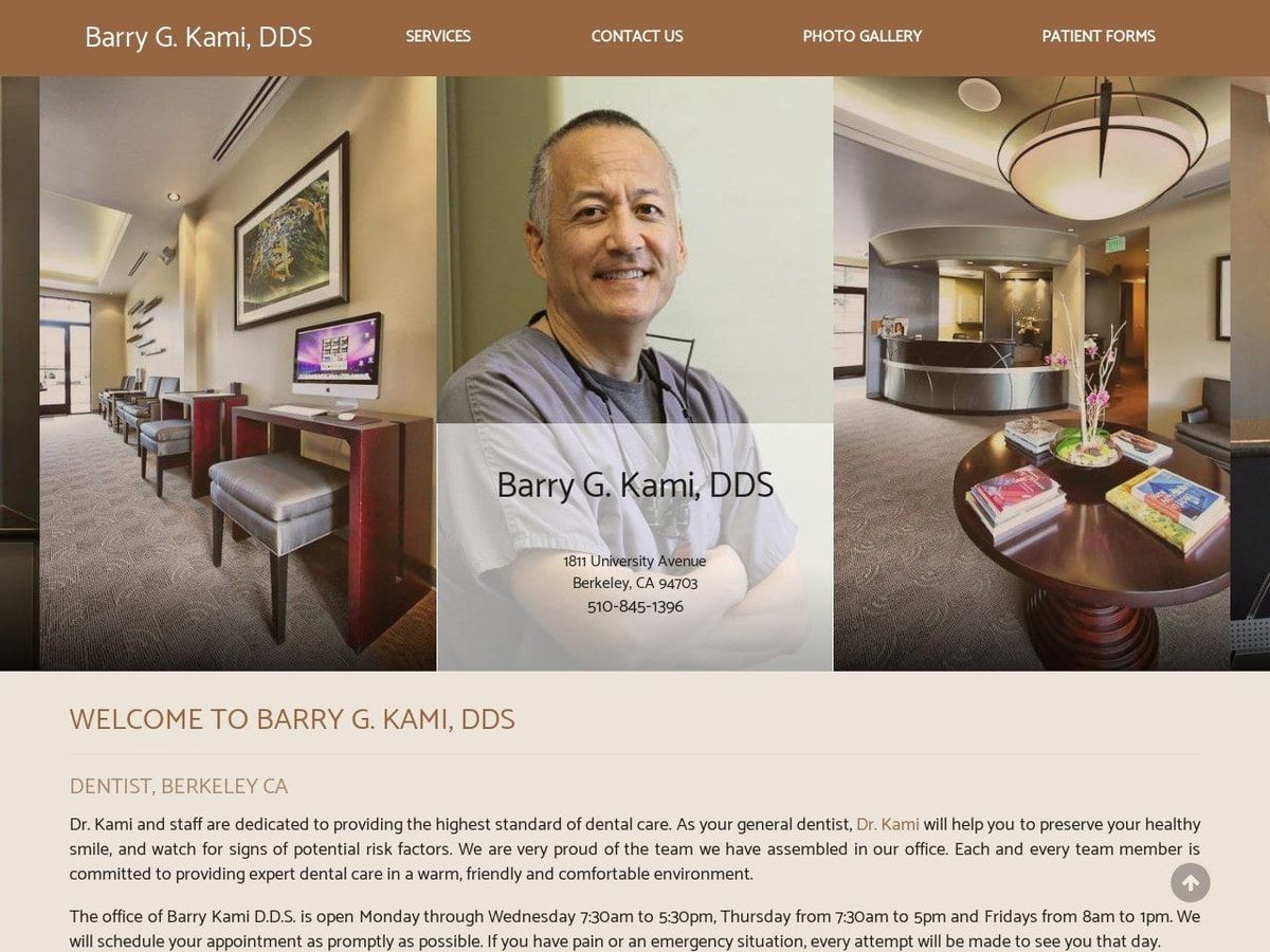 Kami Barry G DDS Website Screenshot from barrykamidds.com