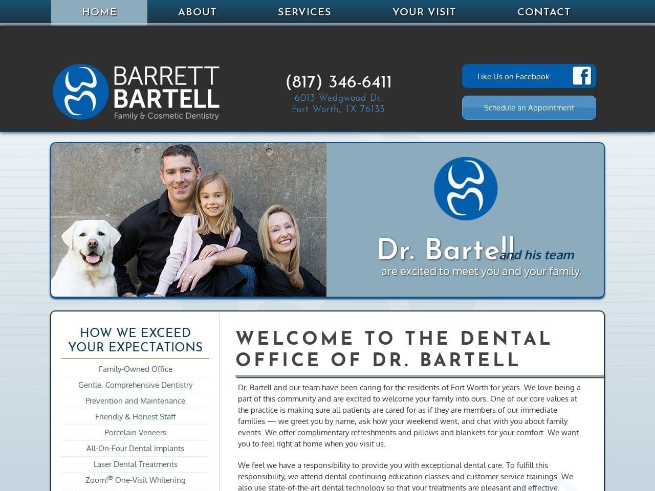 Barrett Bartell D.D.S. Website Screenshot from bartelldds.com