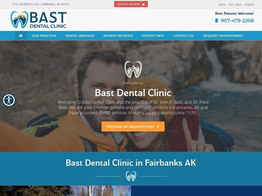 John P Bast DDS Inc Website Screenshot from bastdental.com