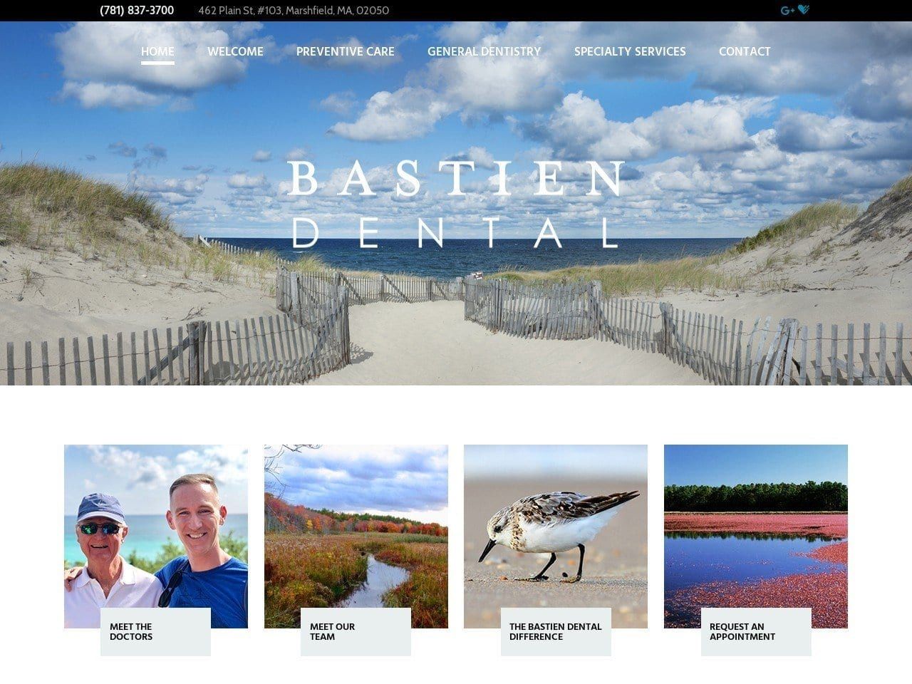 Bastien Dental Website Screenshot from bastiendental.com