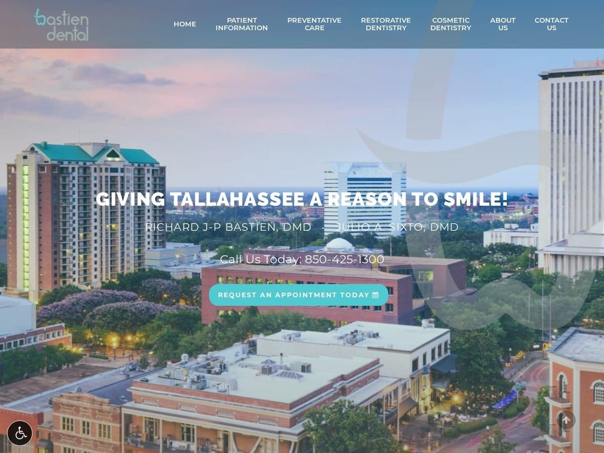 Bastien Dental Care Website Screenshot from bastiendentalcare.com