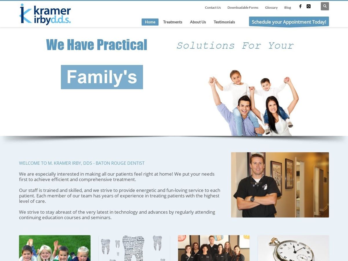 Irby M Kramer DDS Website Screenshot from batonrougesmile.com