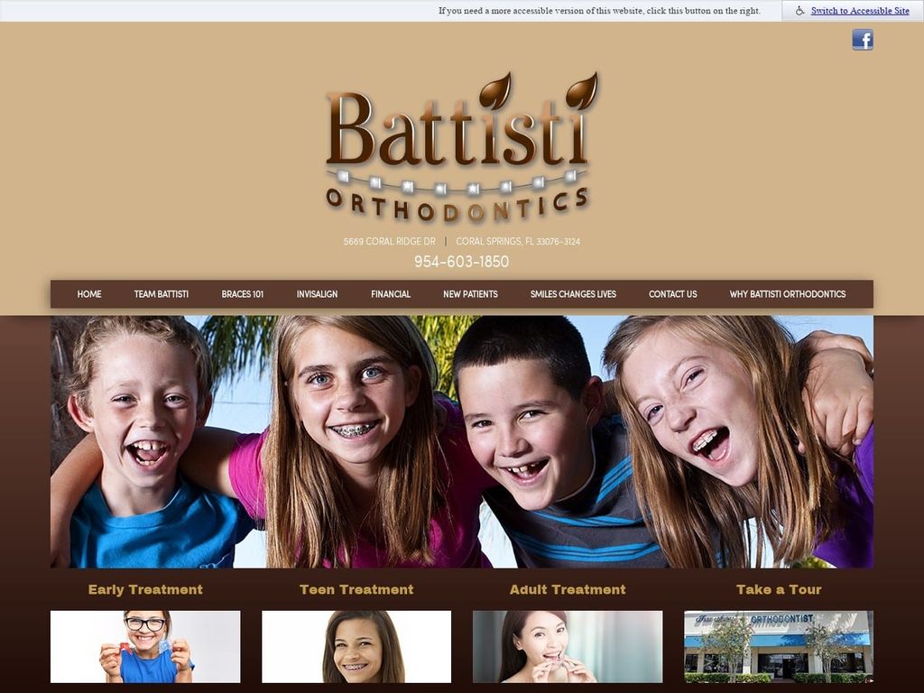 Battisti Orthodontics Website Screenshot from battistiorthodontics.com