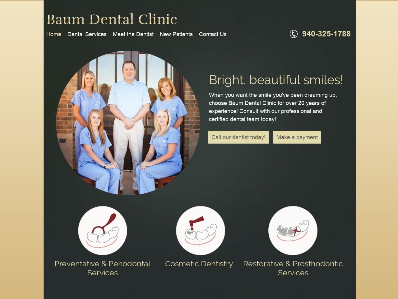 Baum Dental Clinic Baum Spencer DDS Website Screenshot from baumdentalclinic.com