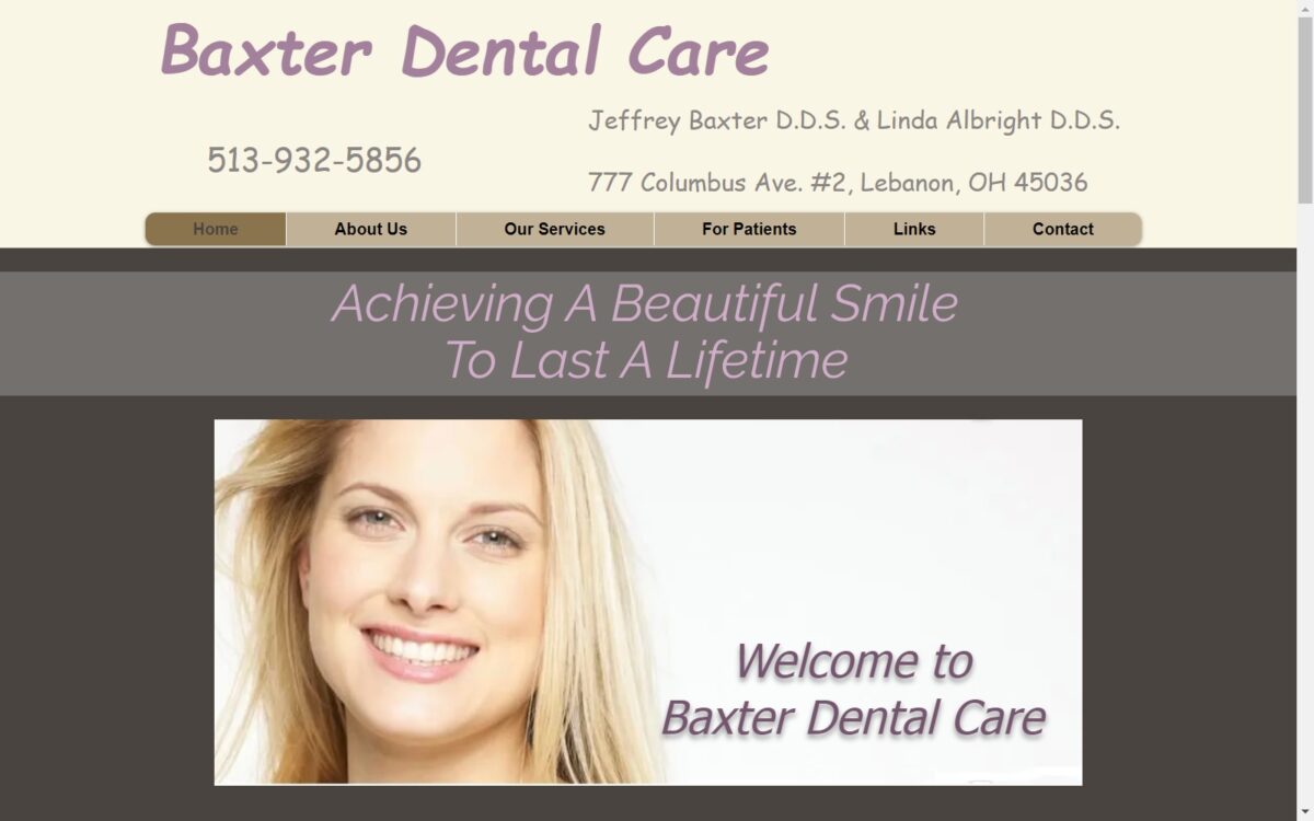 baxterdentalcare.com screenshot