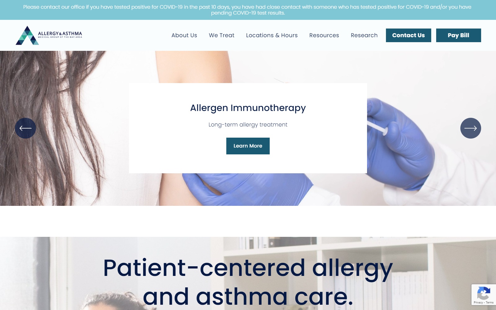 bayareaallergy.com screenshot