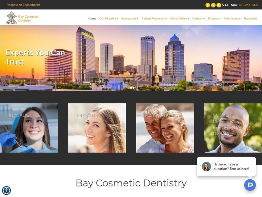 Baycosmetic Dental Website Screenshot from baycosmeticdental.com