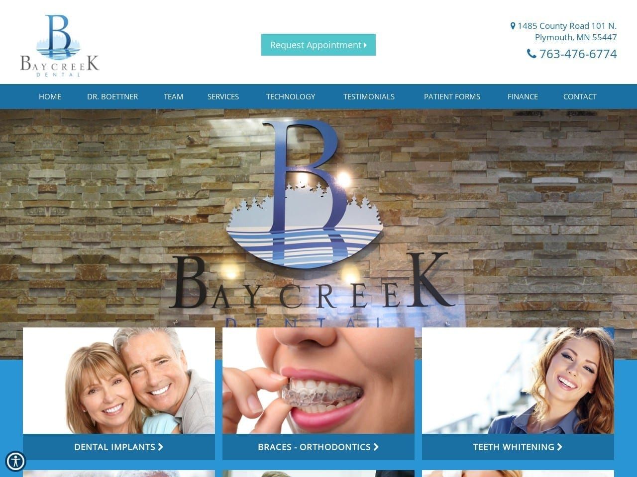 Plymouth Plaza Dental Website Screenshot from baycreekdental.com