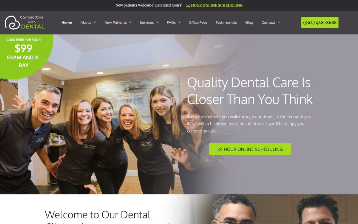 baymeadowsparkdental.com screenshot