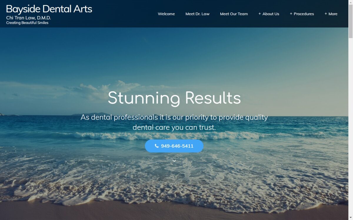 baysidedentalarts.com screenshot