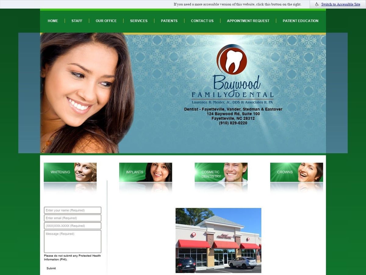 Baywood Family Dental Website Screenshot from baywoodfamilydental.com