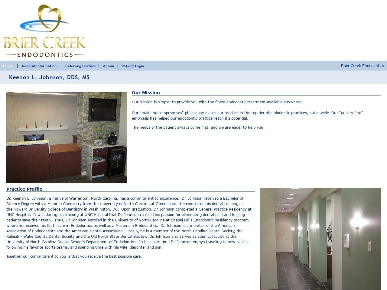 Brier Creek Endodontics Website Screenshot from bcreekendo.com