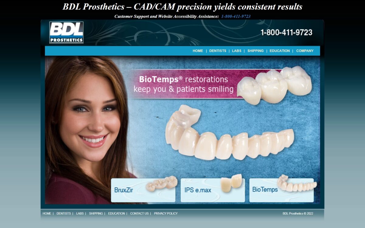 bdlprosthetics.com screenshot