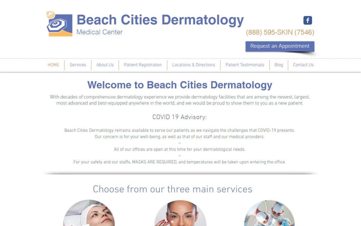 beachcitiesderm.com screenshot