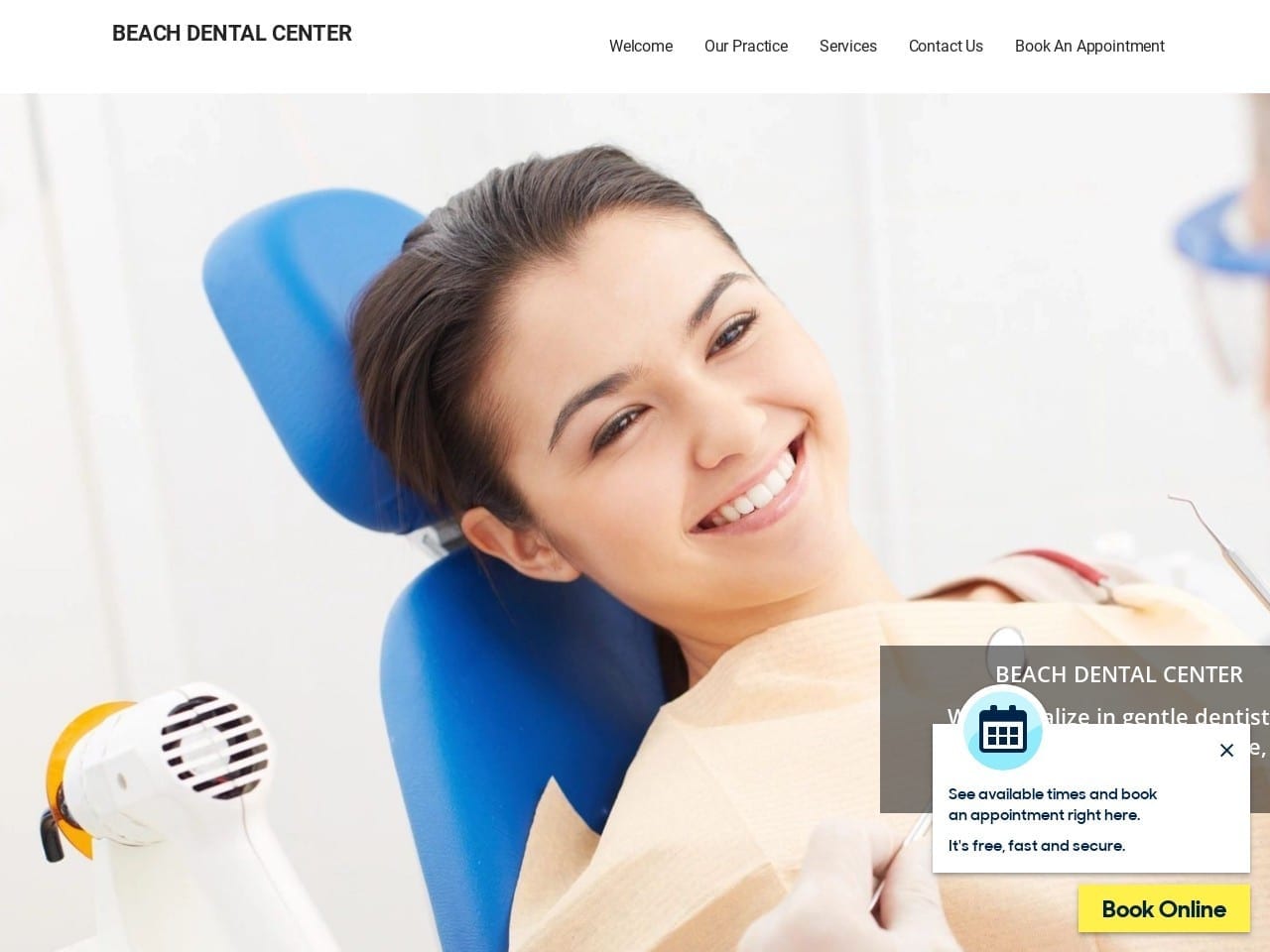 Beach Dental Center Website Screenshot from beachdentalcenter.com