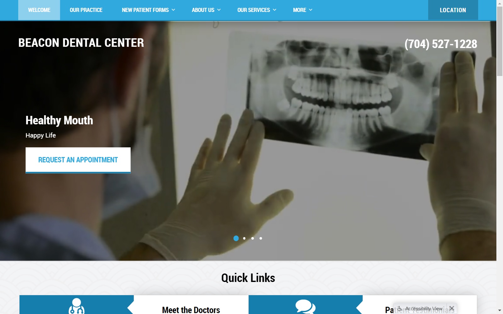 beacondentalcharlotte.com screenshot