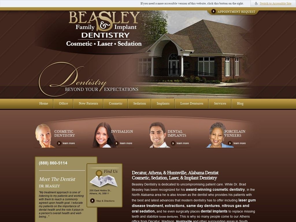 Beasley Brad R Dr Website Screenshot from beasleydentistry.com