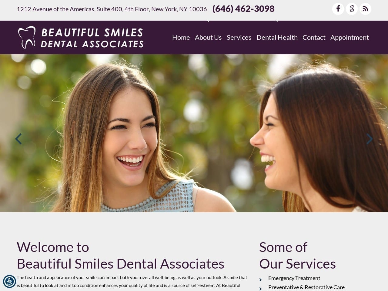 Beautiful Smiles Dental  Associates Website Screenshot from beautifulsmilesdentalassociates.com