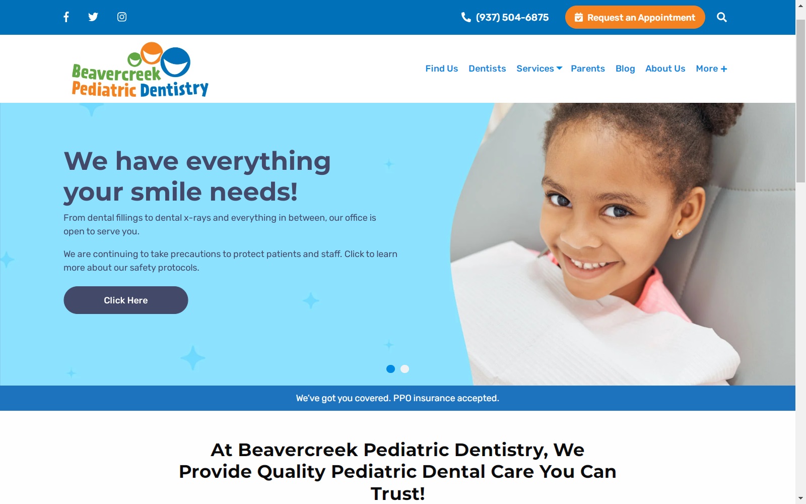 beavercreekpediatricdentistry.com screenshot