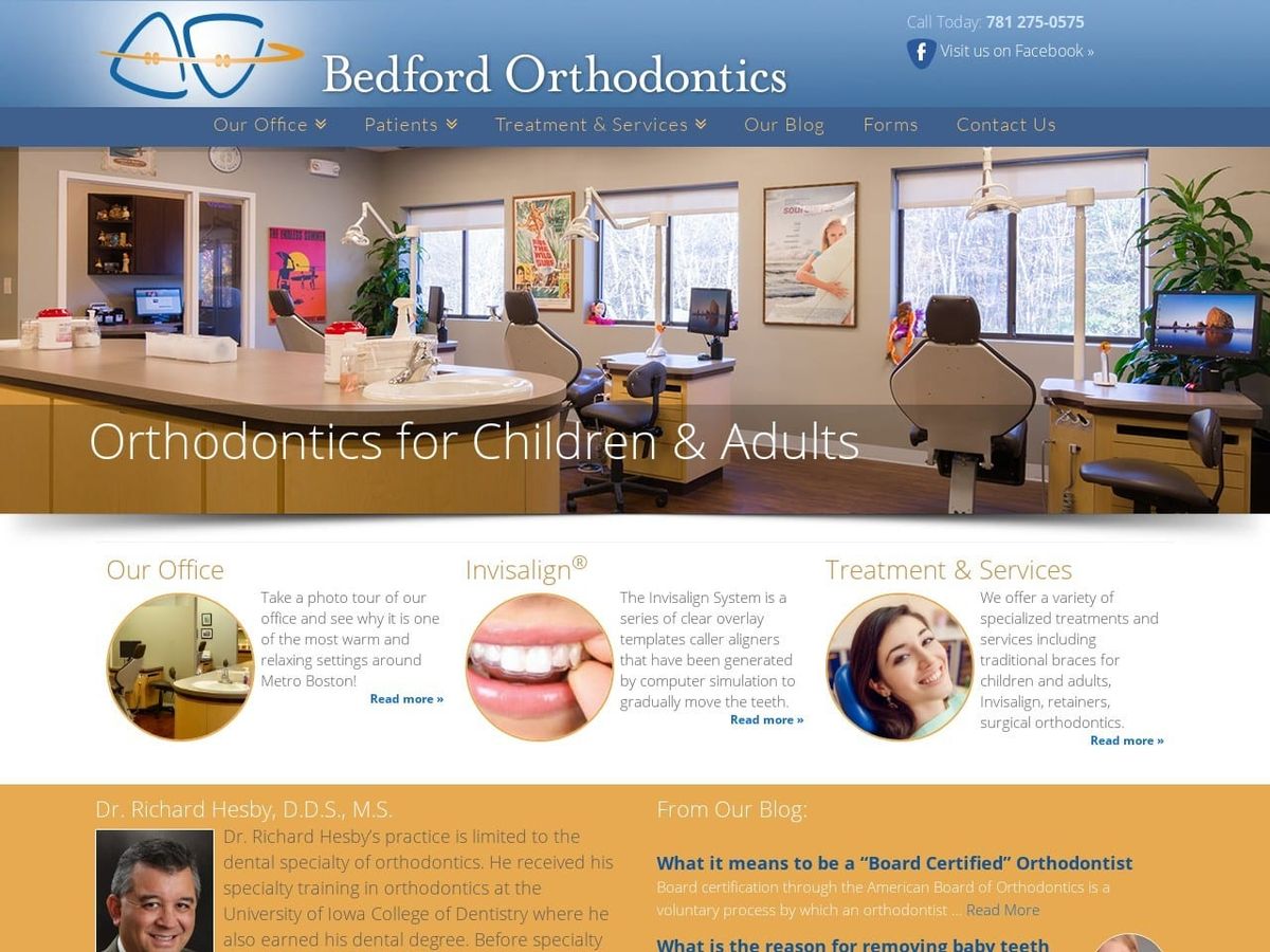 Bedford Orthodontics Website Screenshot from bedfordorthodontics.com