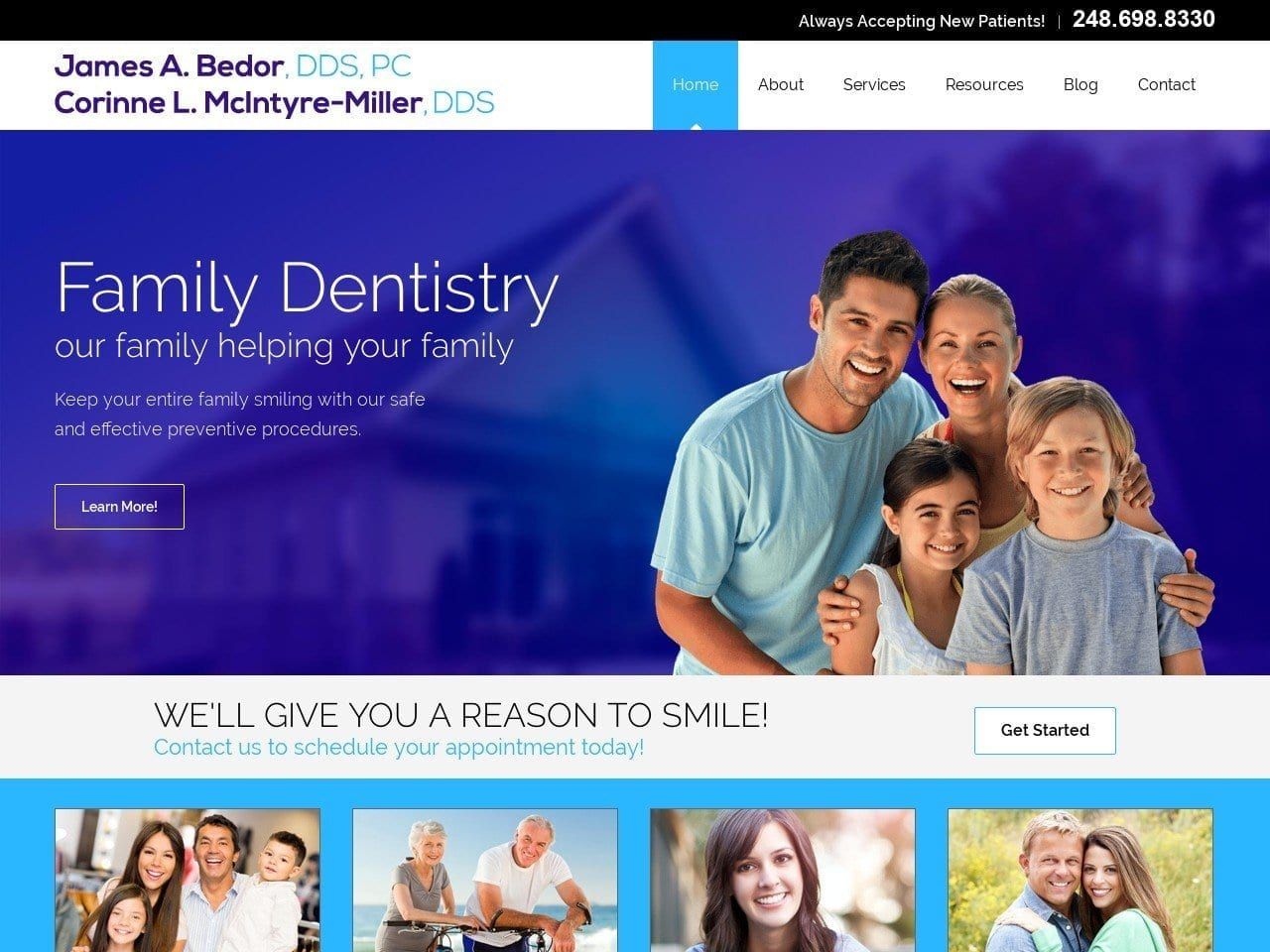 Bedor Family Dental Website Screenshot from bedordental.com