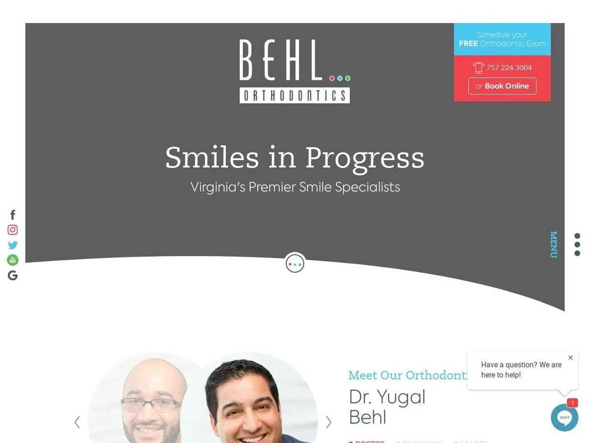 Dr Yugal Behl DDS DSc Website Screenshot from behlorthodontics.com