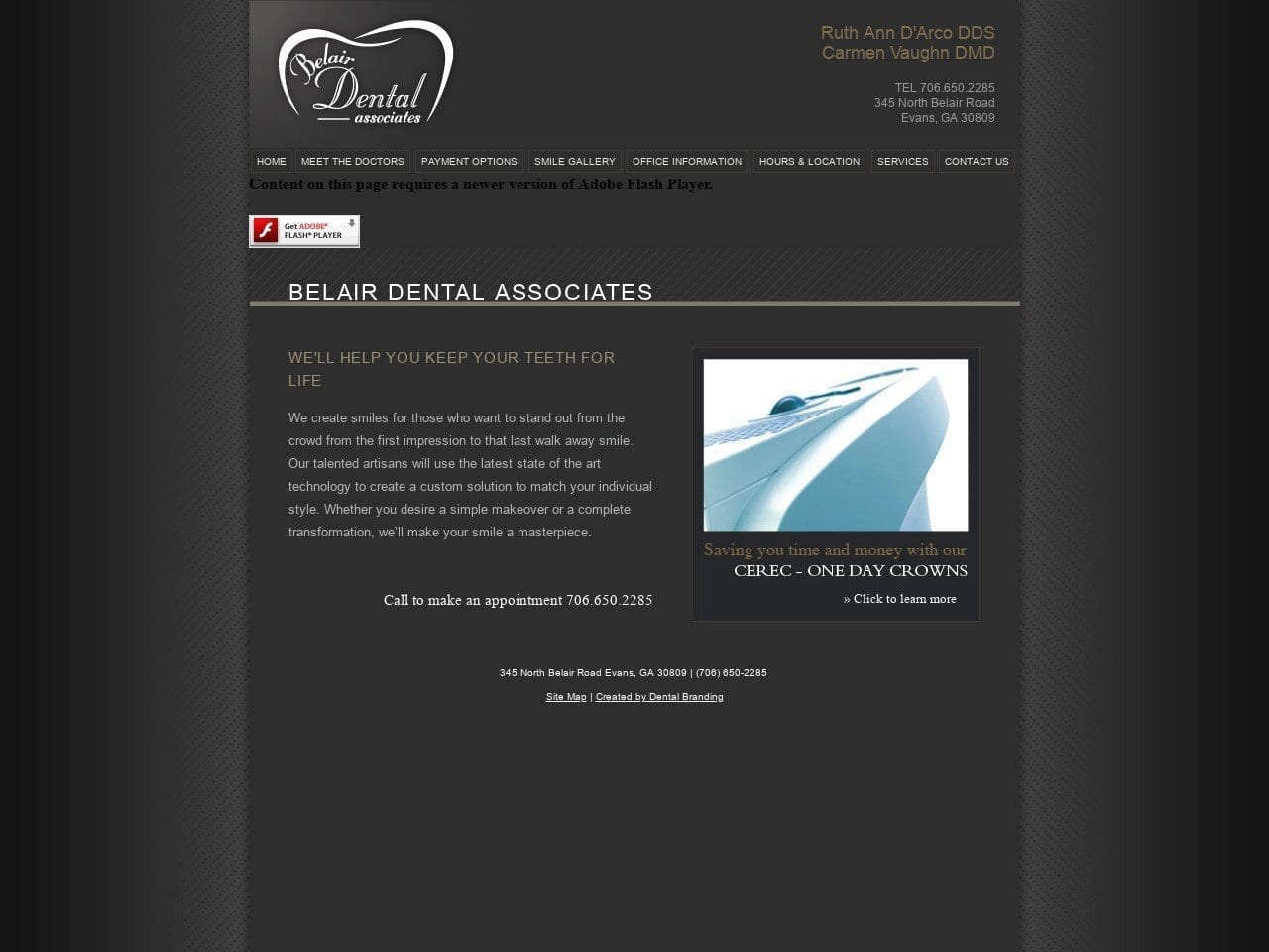 Ruth Ann D Dentist Website Screenshot from belairdentalassociates.com