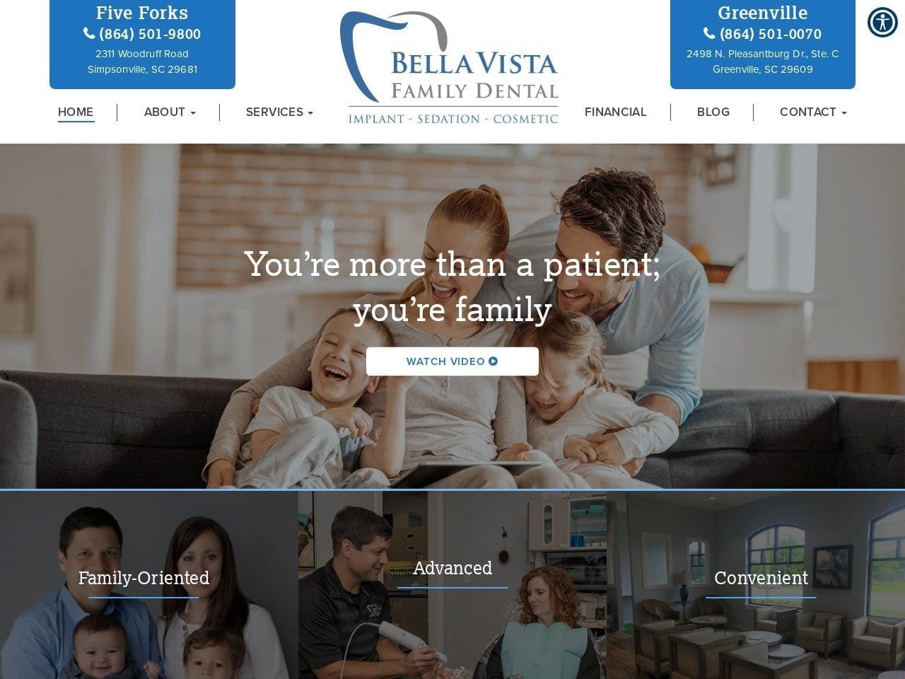 Bella Vista Dental LLC Website Screenshot from bellavistadentalsc.com