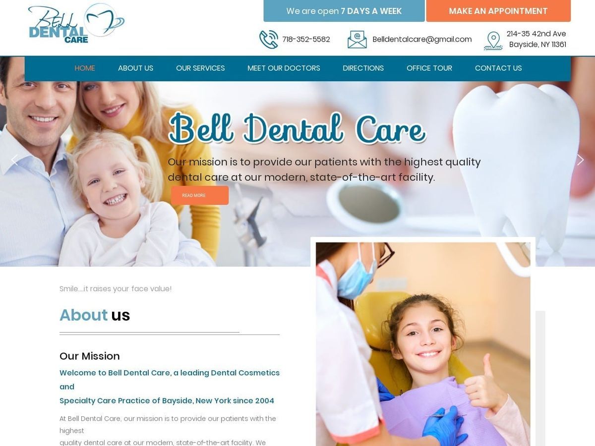 Bell Dental Care Website Screenshot from belldentalcare.com