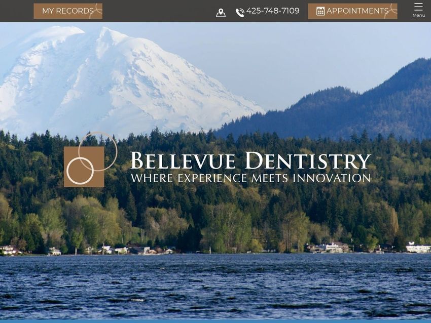 Bellevue Dentist Website Screenshot from bellevuedentistry.com