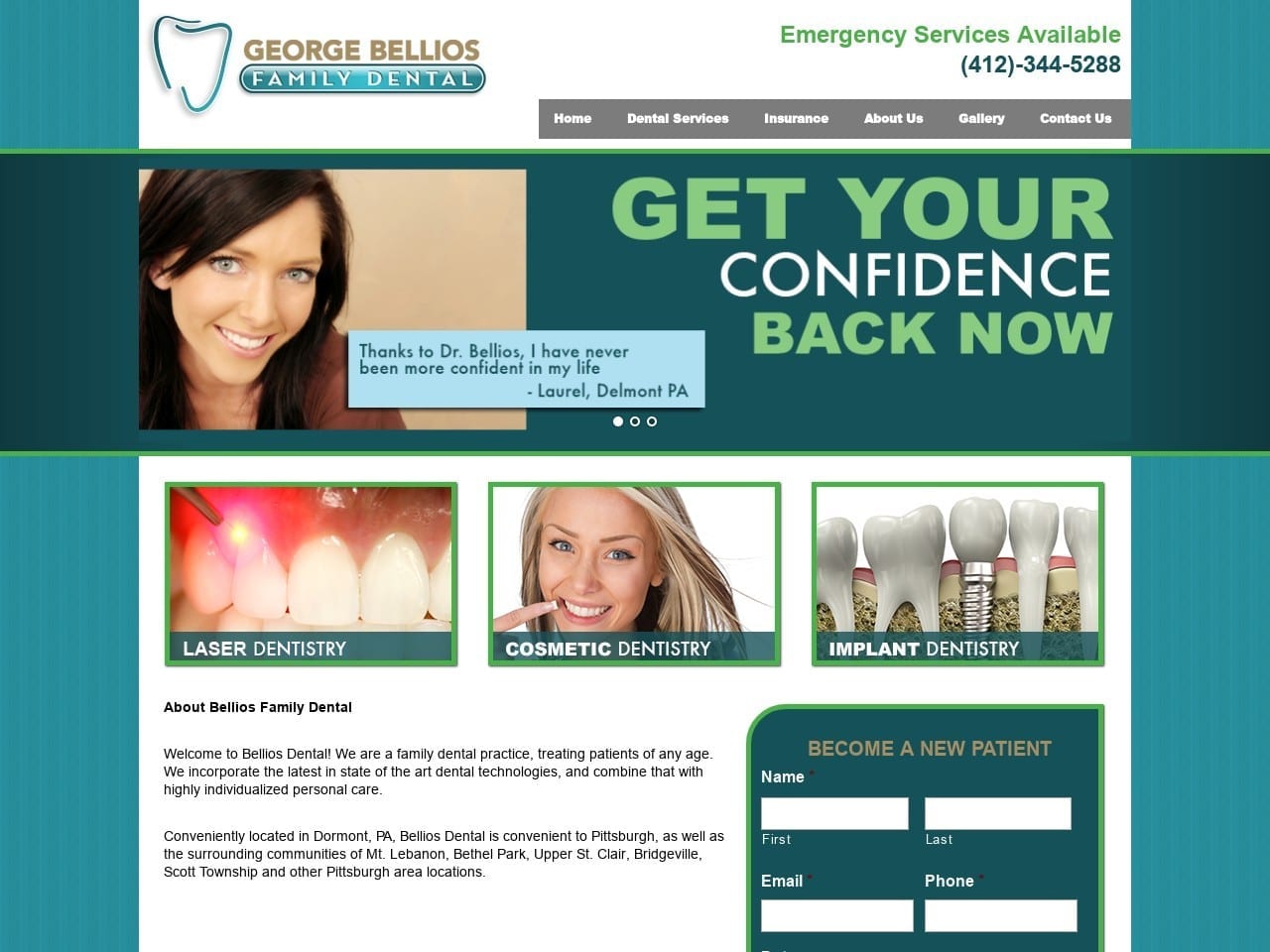 Bellios George G DMD Website Screenshot from belliosdental.com