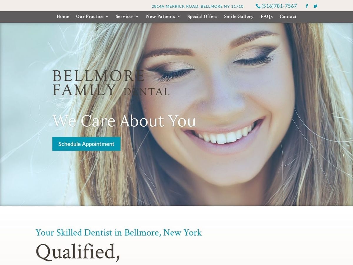 Bellmore Family Dental Website Screenshot from bellmorefamilydental.com