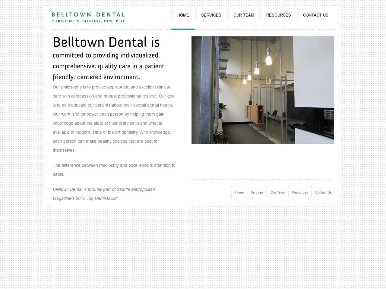 Belltown Dental Website Screenshot from belltowndental.com