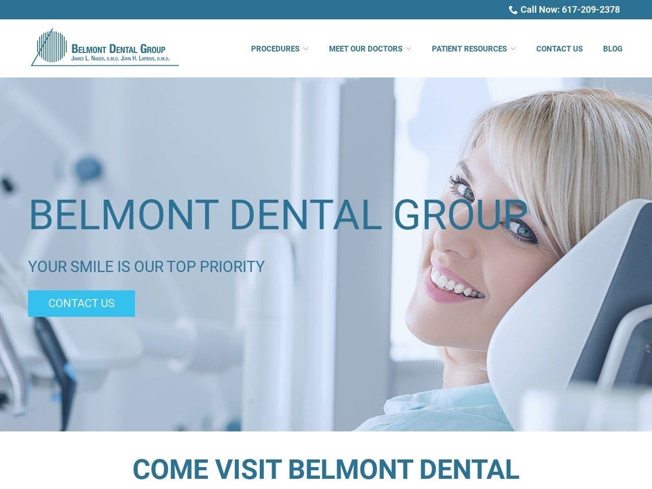 Belmont Dental Group Website Screenshot from belmontdental.com