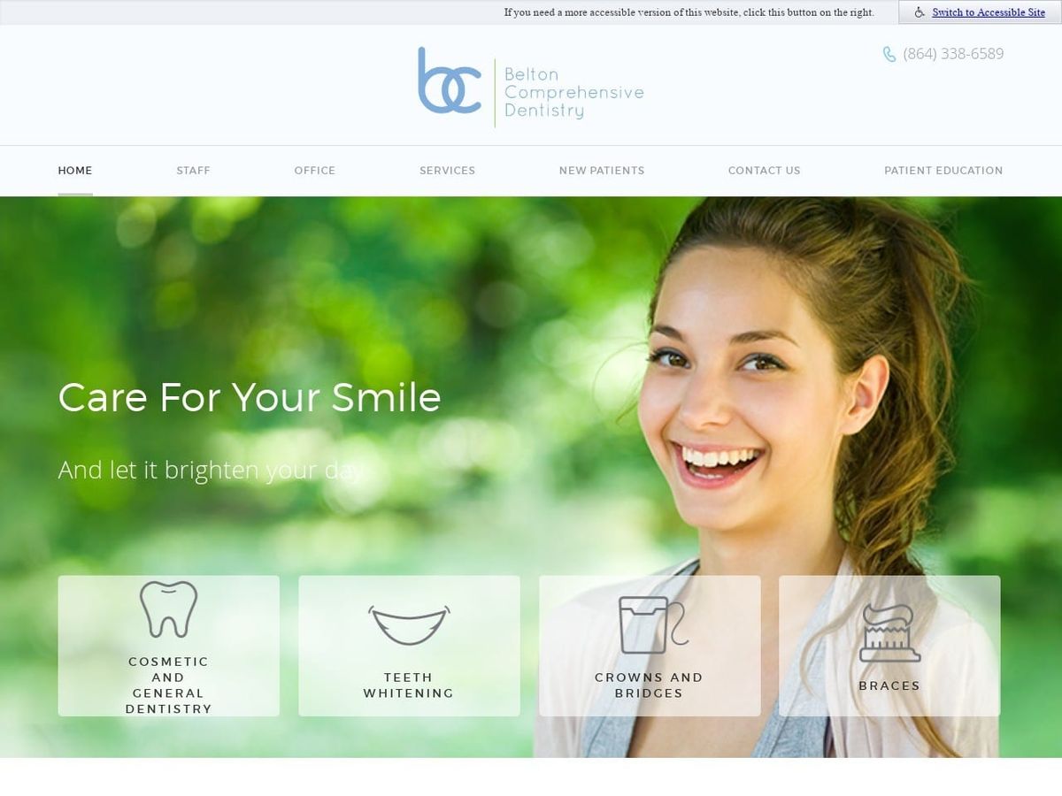 Belton Comprehensive Dentist Website Screenshot from beltondental.net