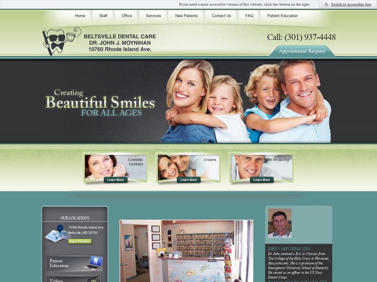 Beltsville Dental Care Website Screenshot from beltsvilledentalcare.com