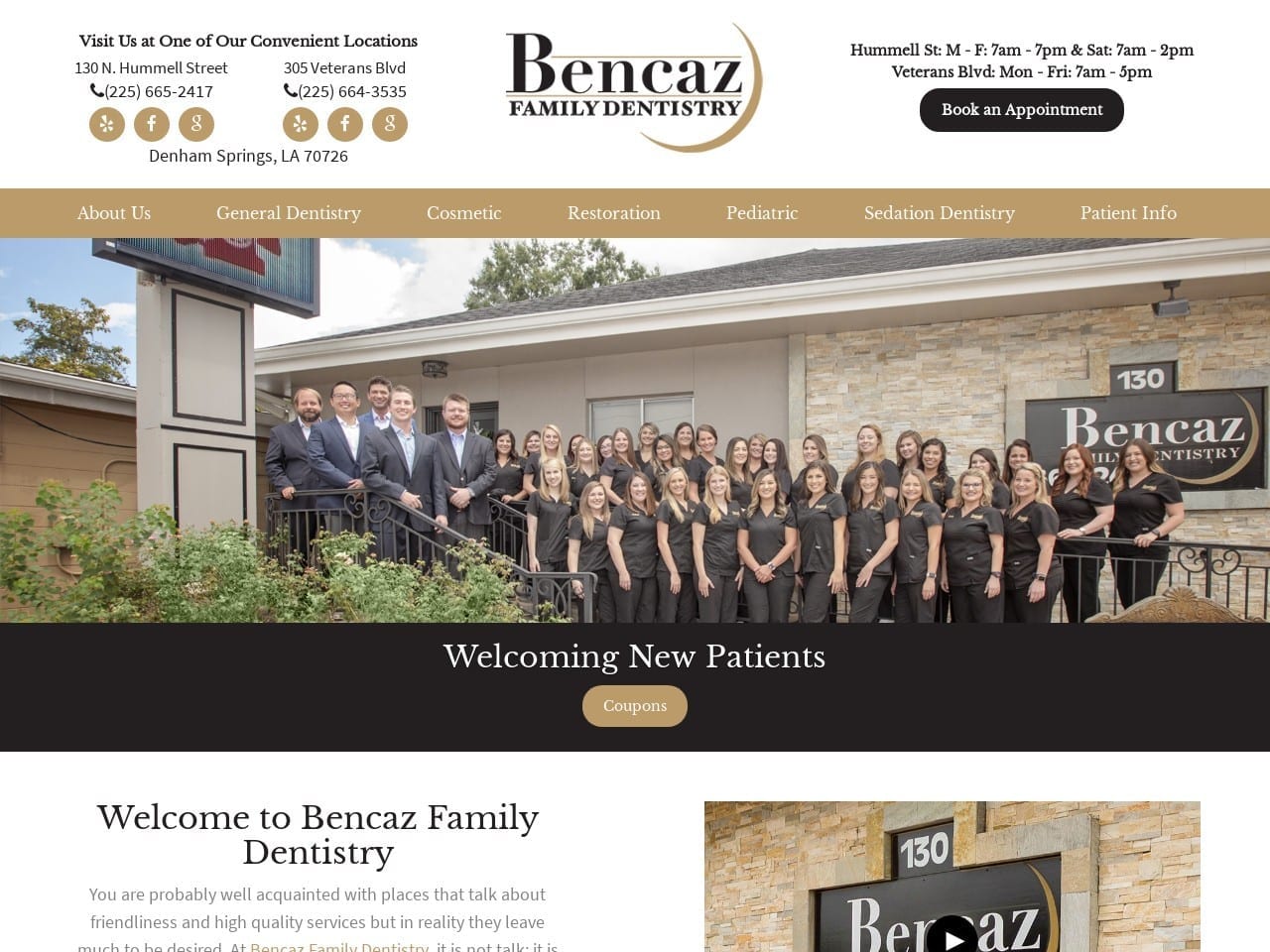 Bencaz Dental Care Website Screenshot from bencazdentalcare.com