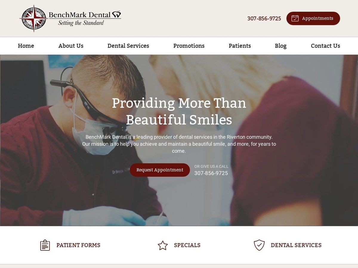 BenchMark Dental Website Screenshot from benchmark-dental.com