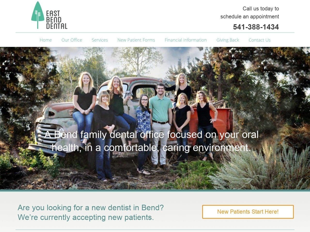 Cosmetic Dentist Website Screenshot from bendsmilecare.com