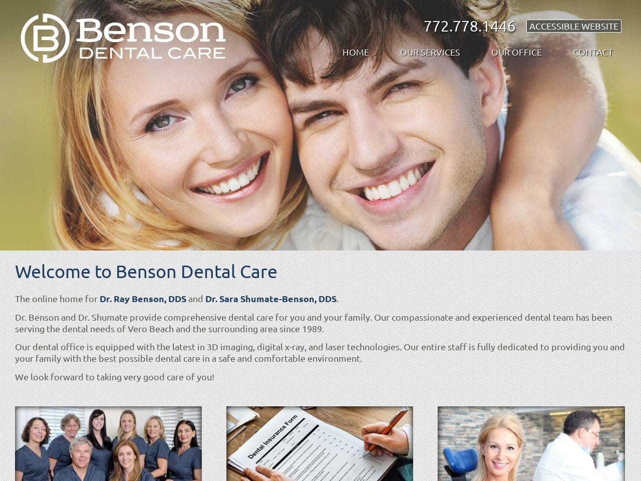 Benson & Shumate Website Screenshot from bensondental.com