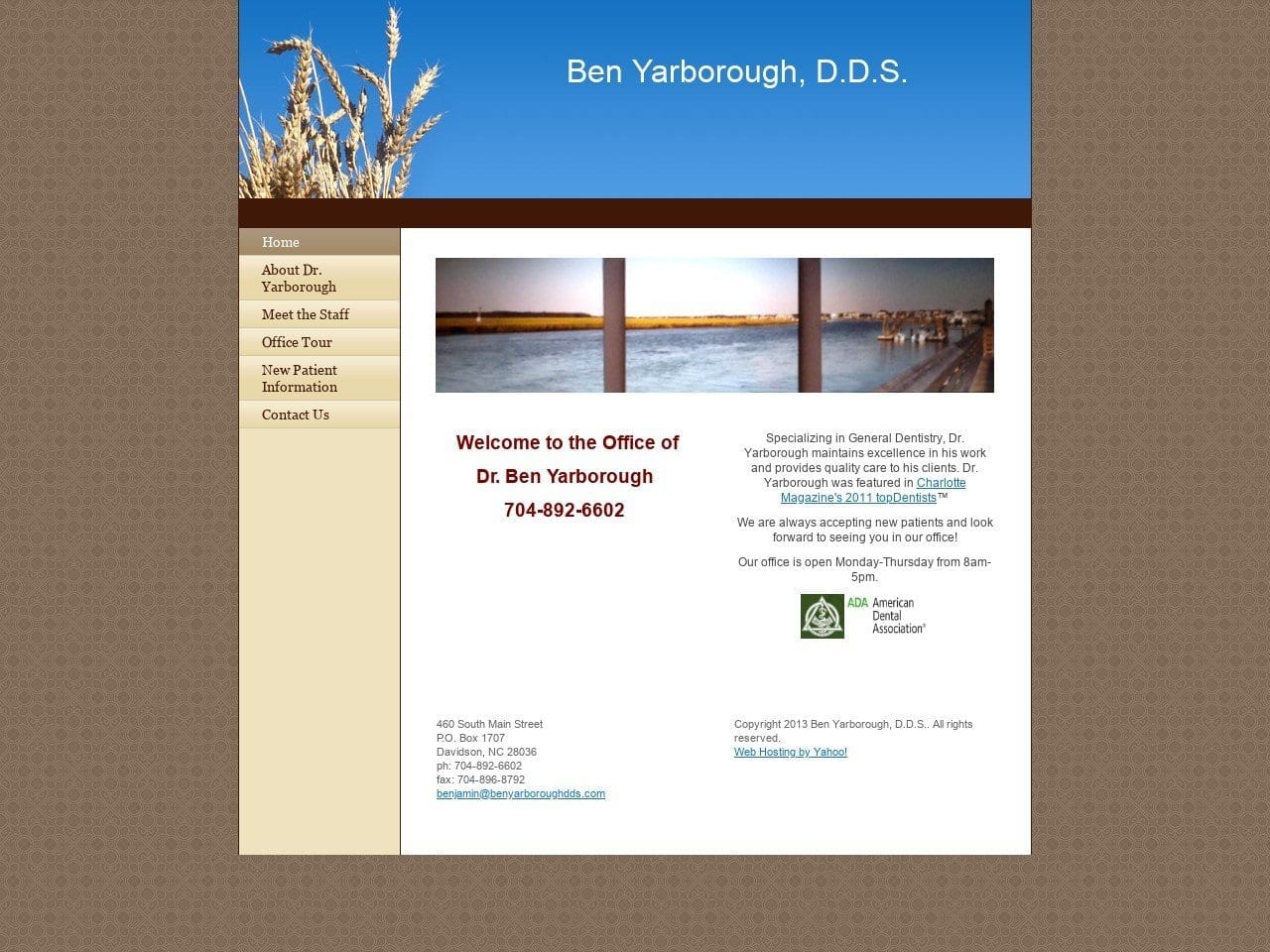 Yarborough Benjamin H DDS Website Screenshot from benyarboroughdds.com