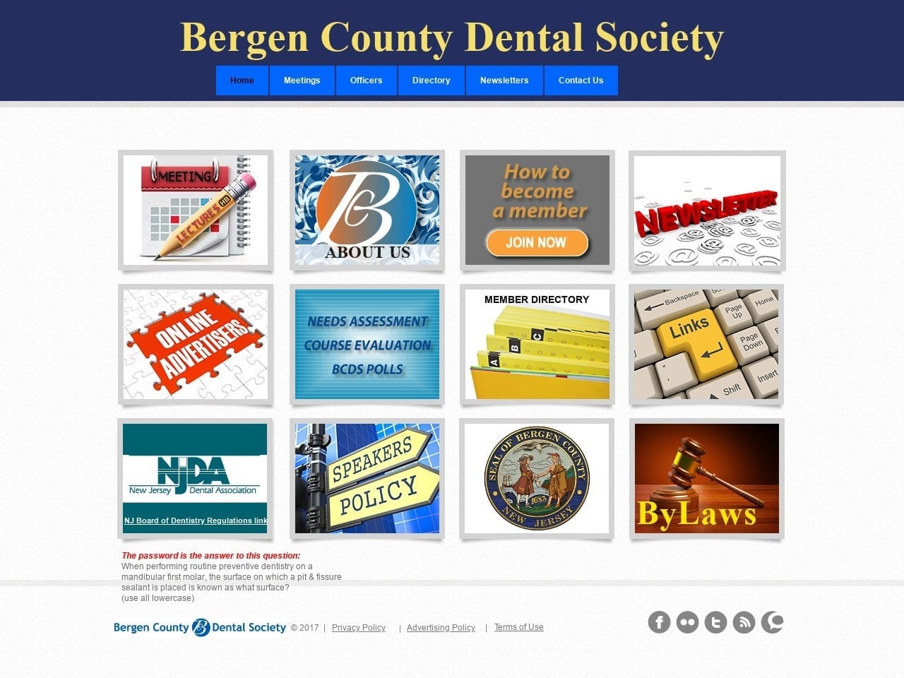 Bergen County Dental Society Website Screenshot from bergencountydentists.org